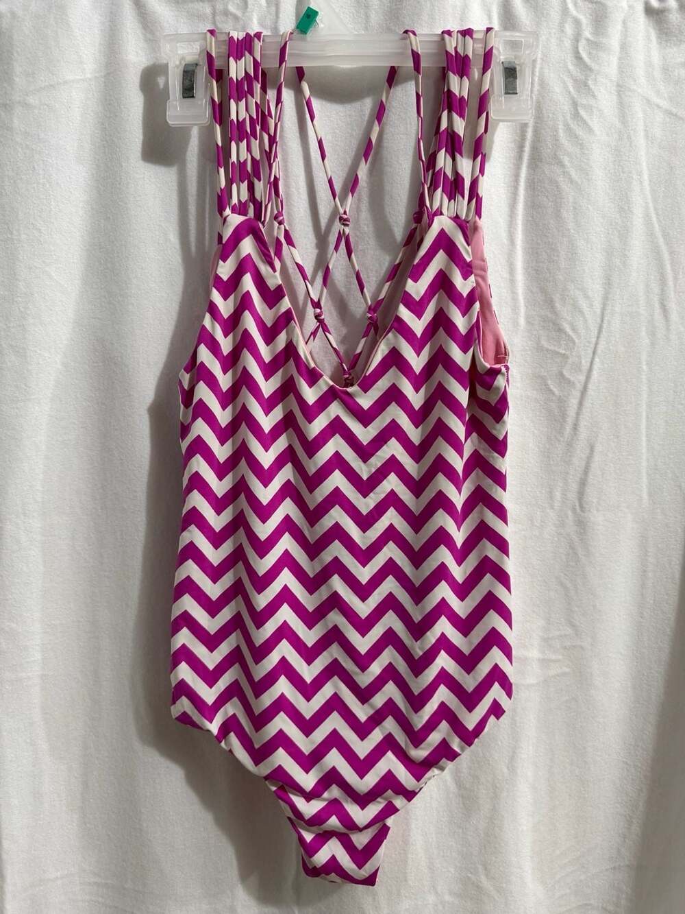 San Lorenzo Reversible Chevron Print One-Piece Swimsuit with Strappy Back Detail